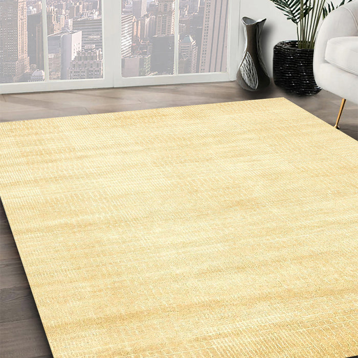 Abstract Mustard Yellow Solid Rug in Family Room, abs360