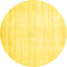 Round Solid Yellow Modern Rug, abs360yw