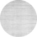 Round Solid Gray Modern Rug, abs360gry