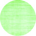 Round Solid Green Modern Rug, abs360grn