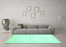 Machine Washable Solid Turquoise Modern Area Rugs in a Living Room,, wshabs360turq