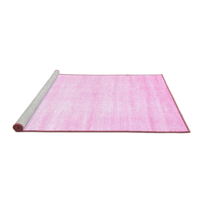 Sideview of Machine Washable Solid Pink Modern Rug, wshabs360pnk