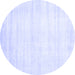 Round Solid Blue Modern Rug, abs360blu