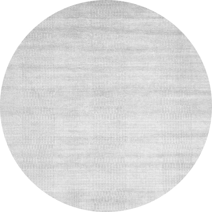 Round Machine Washable Solid Gray Modern Rug, wshabs360gry