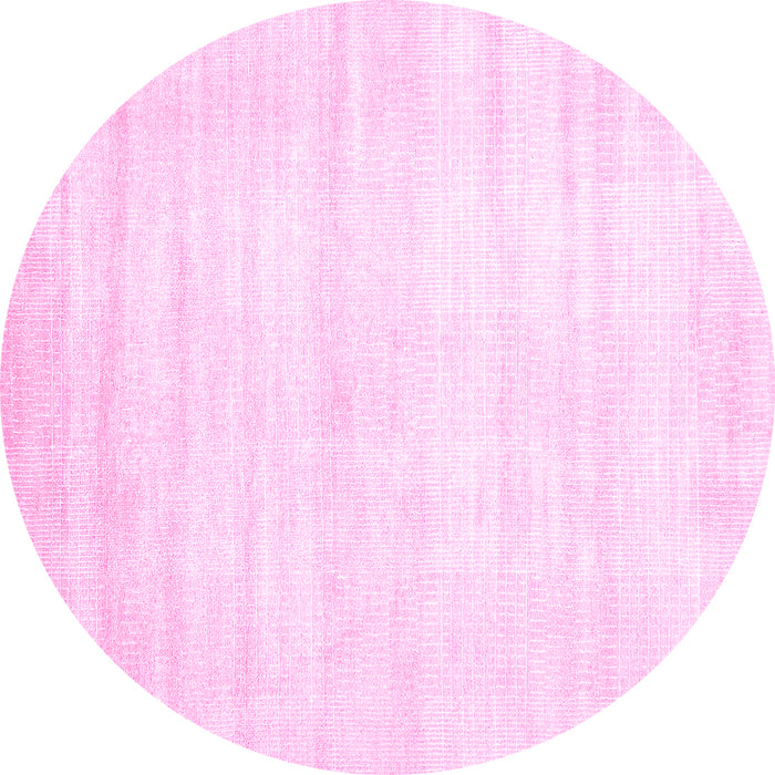 Round Machine Washable Solid Pink Modern Rug, wshabs360pnk