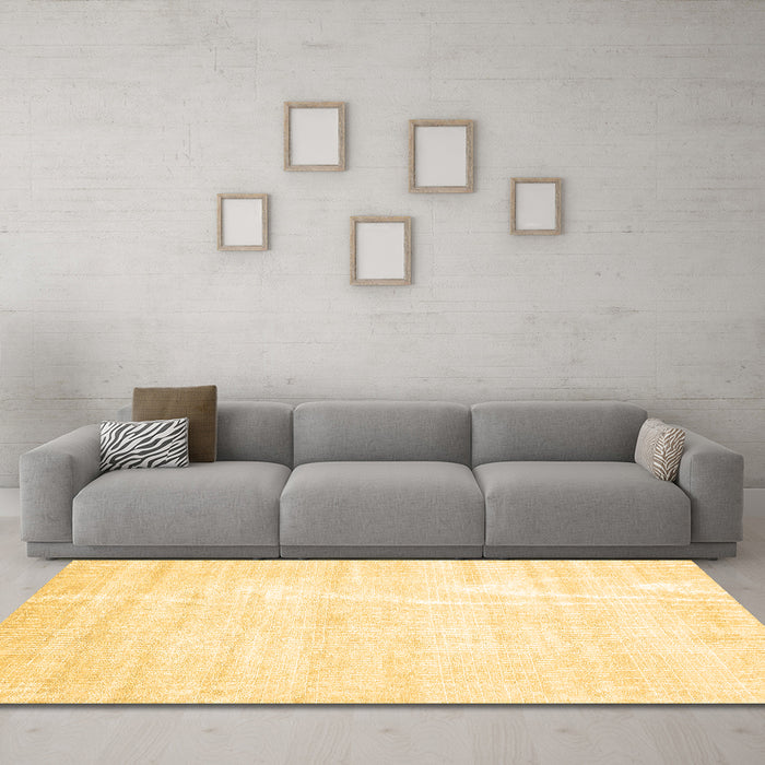 Machine Washable Solid Brown Modern Rug in a Living Room,, wshabs360brn