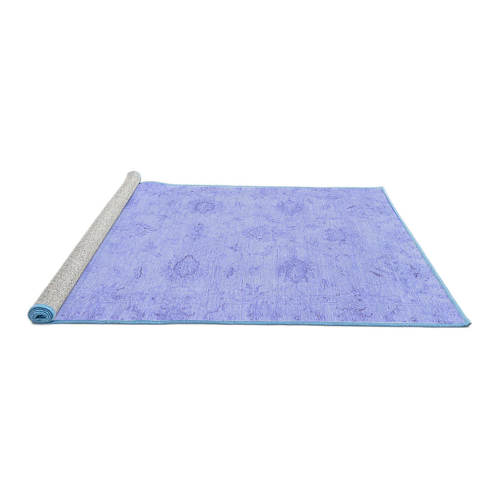 Sideview of Machine Washable Oriental Blue Traditional Rug, wshabs3610blu