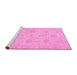 Sideview of Machine Washable Oriental Pink Traditional Rug, wshabs3610pnk