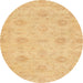 Round Abstract Orange Oriental Rug, abs3610