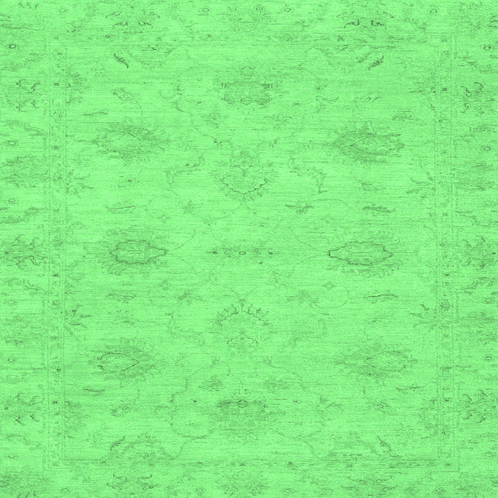 Square Machine Washable Oriental Emerald Green Traditional Area Rugs, wshabs3610emgrn