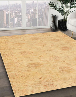 Abstract Orange Oriental Rug in Family Room, abs3610