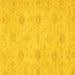 Square Machine Washable Oriental Yellow Traditional Rug, wshabs3610yw