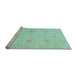 Sideview of Machine Washable Oriental Light Blue Traditional Rug, wshabs3610lblu