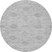 Round Machine Washable Oriental Gray Traditional Rug, wshabs3610gry