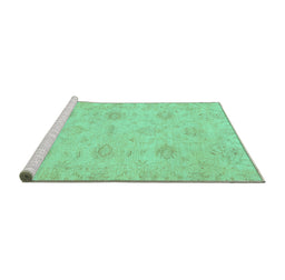 Sideview of Machine Washable Oriental Turquoise Traditional Area Rugs, wshabs3610turq