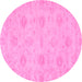 Round Oriental Pink Traditional Rug, abs3610pnk