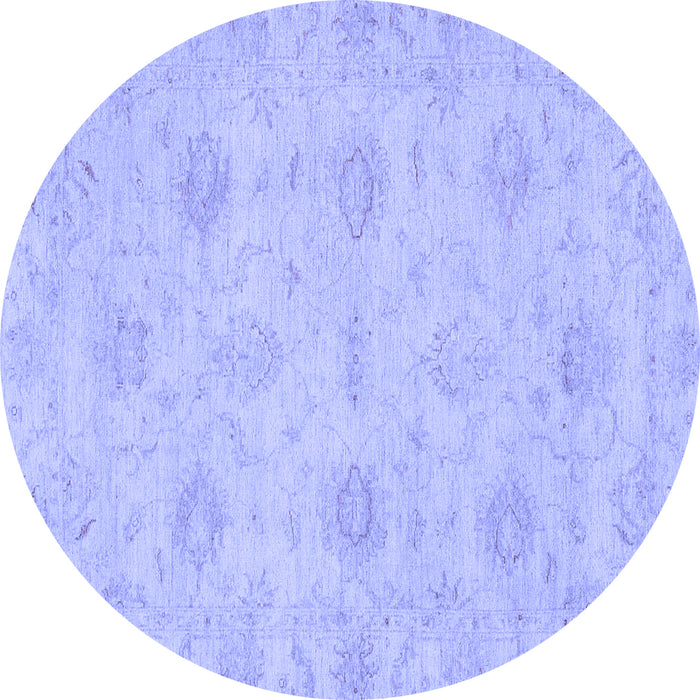 Round Oriental Blue Traditional Rug, abs3610blu