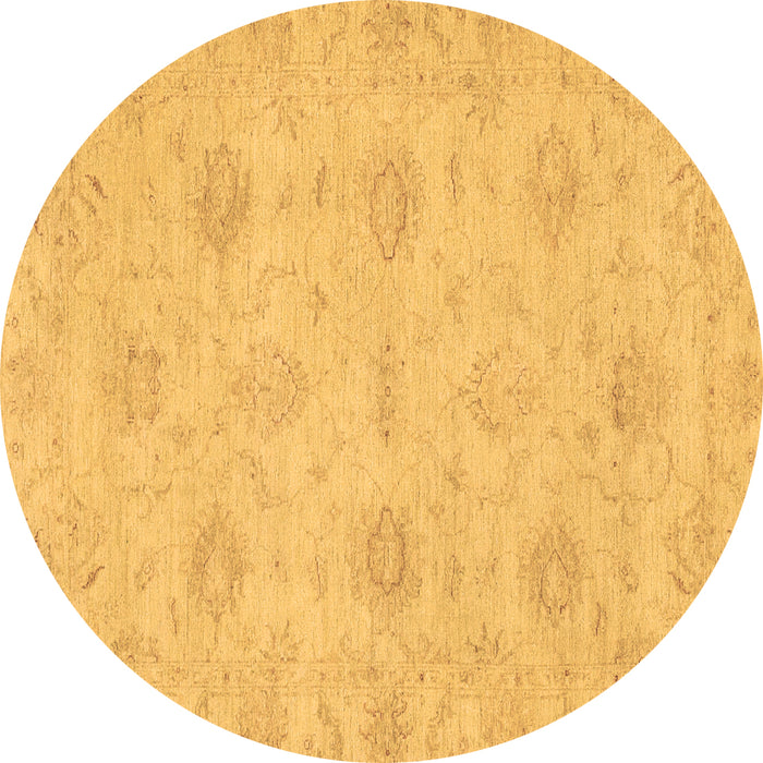 Round Oriental Brown Traditional Rug, abs3610brn