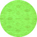 Round Oriental Green Traditional Rug, abs3610grn