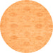 Round Oriental Orange Traditional Rug, abs3610org