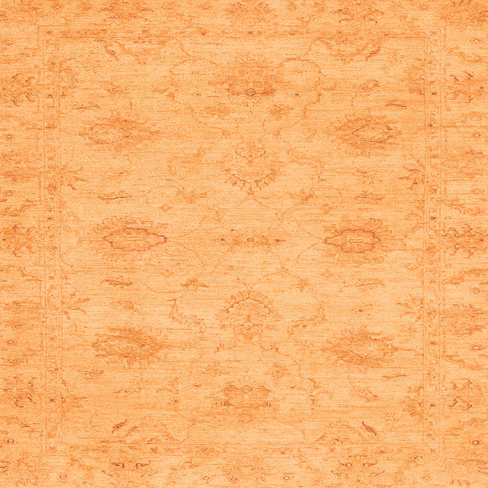 Square Machine Washable Oriental Orange Traditional Area Rugs, wshabs3610org