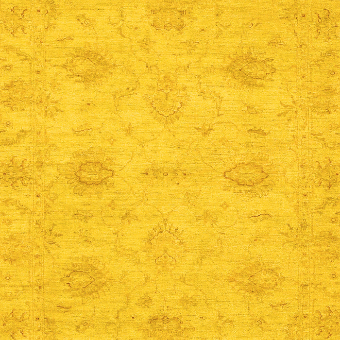 Machine Washable Oriental Yellow Traditional Rug, wshabs3610yw