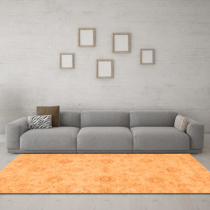 Machine Washable Oriental Orange Traditional Area Rugs in a Living Room, wshabs3610org
