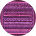 Round Southwestern Purple Country Rug, abs3611pur