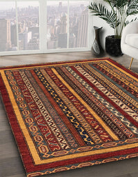 Abstract Saffron Red Southwestern Rug, abs3611