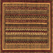 Square Southwestern Brown Country Rug, abs3611brn