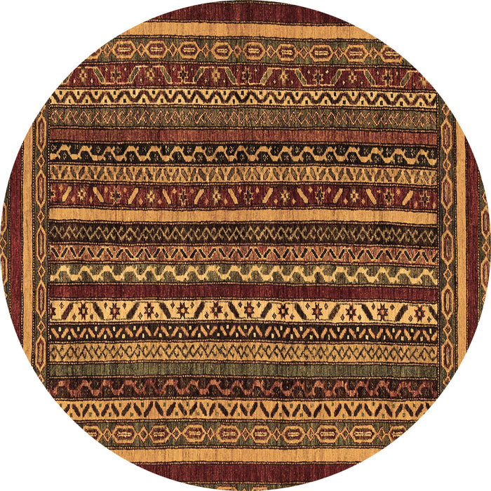 Round Southwestern Brown Country Rug, abs3611brn