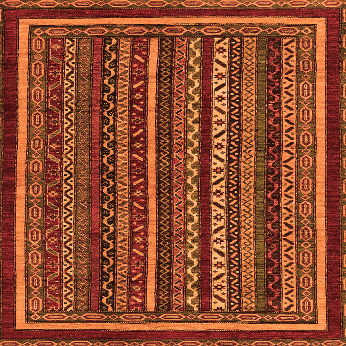 Square Machine Washable Southwestern Orange Country Area Rugs, wshabs3611org