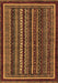 Machine Washable Southwestern Brown Country Rug, wshabs3611brn