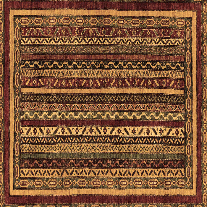 Square Machine Washable Southwestern Brown Country Rug, wshabs3611brn