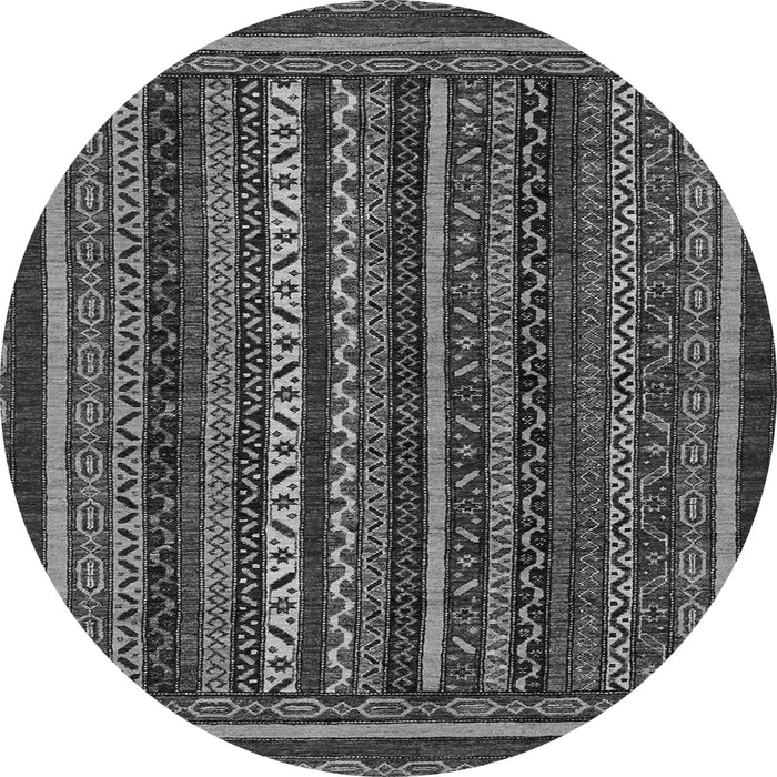 Round Southwestern Gray Country Rug, abs3611gry