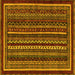 Square Southwestern Yellow Country Rug, abs3611yw