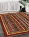 Abstract Saffron Red Southwestern Rug in Family Room, abs3611