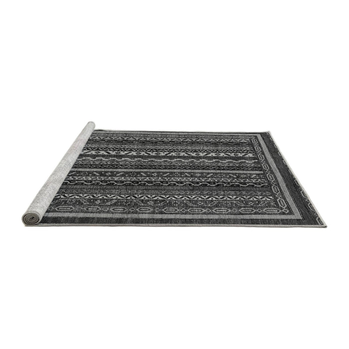 Sideview of Machine Washable Southwestern Gray Country Rug, wshabs3611gry