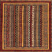 Square Machine Washable Abstract Saffron Red Rug, wshabs3611