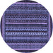 Round Southwestern Blue Country Rug, abs3611blu