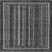 Square Machine Washable Southwestern Gray Country Rug, wshabs3611gry