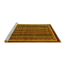 Sideview of Machine Washable Southwestern Yellow Country Rug, wshabs3611yw