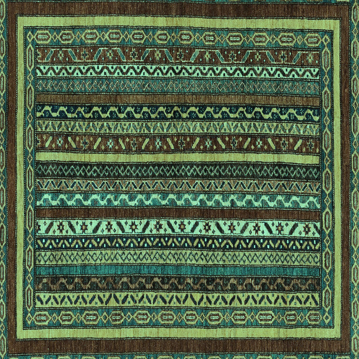 Square Southwestern Turquoise Country Rug, abs3611turq