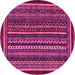 Round Southwestern Pink Country Rug, abs3611pnk