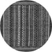 Round Machine Washable Southwestern Gray Country Rug, wshabs3611gry