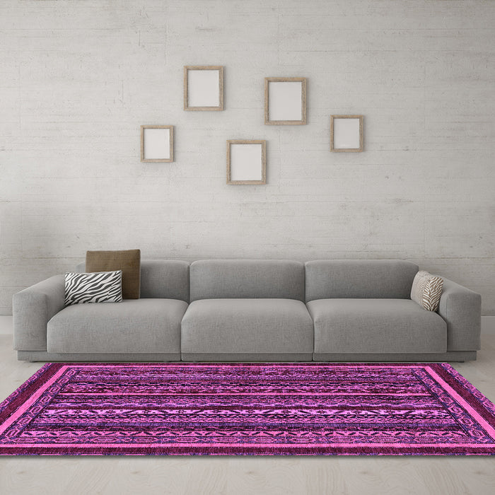 Machine Washable Southwestern Purple Country Area Rugs in a Living Room, wshabs3611pur