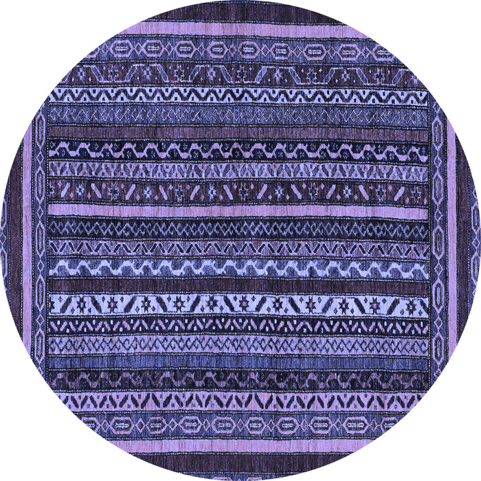Round Machine Washable Southwestern Blue Country Rug, wshabs3611blu