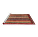 Sideview of Machine Washable Abstract Red Rug, wshabs3612