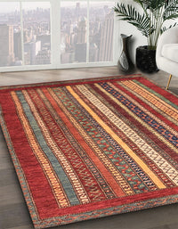 Abstract Red Modern Rug, abs3612