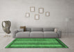 Machine Washable Abstract Emerald Green Modern Area Rugs in a Living Room,, wshabs3612emgrn